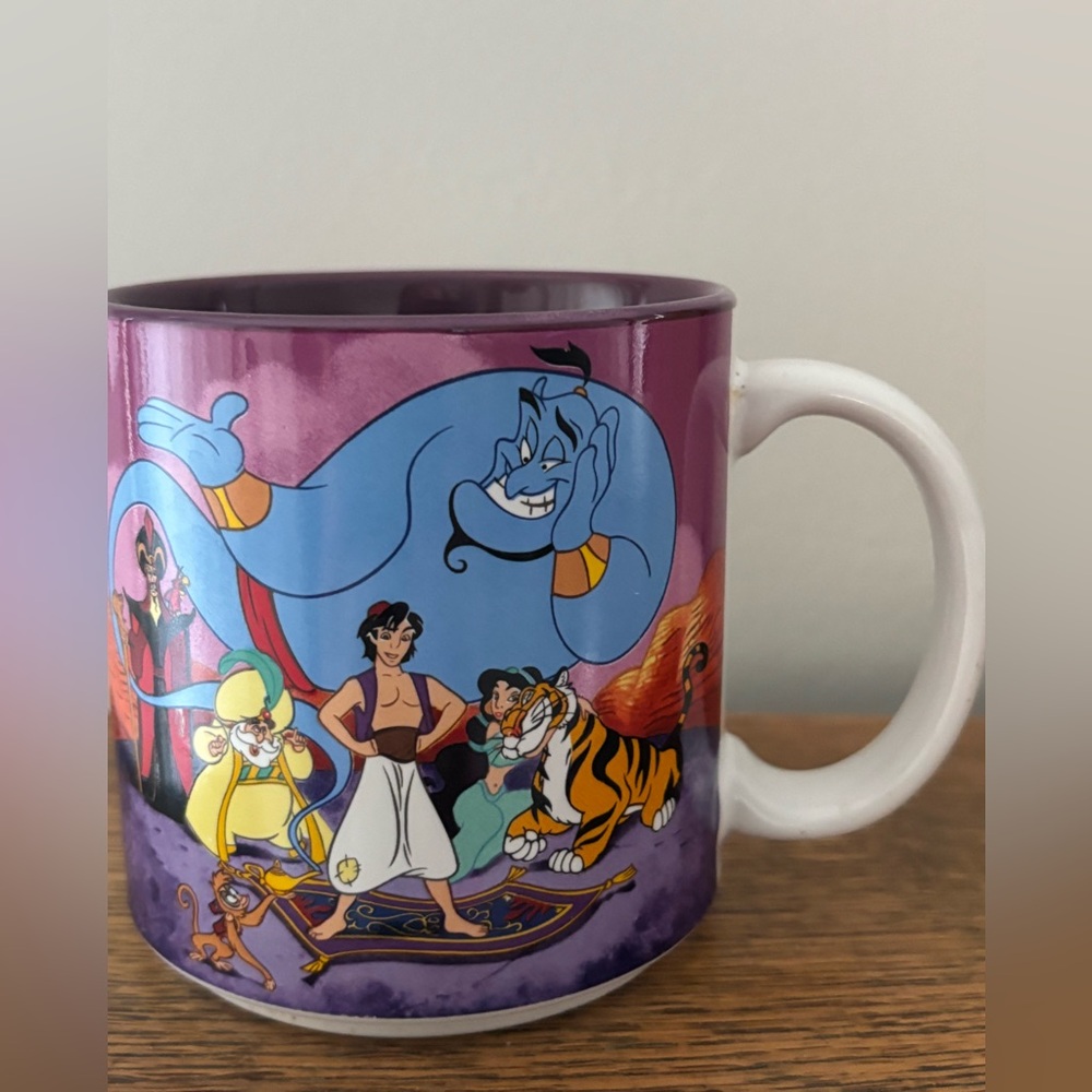 Vintage 90's Disney Aladdin Coffee Cup Mug 12 Oz. - Picture 2 of 7